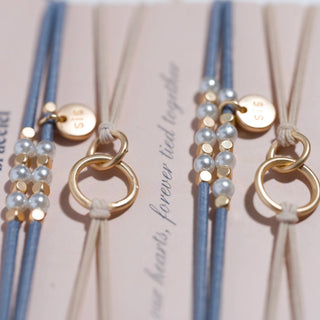 K'LANI "Sisters" Gold & Pearl Shareable Hair Tie Bracelet Set - 290 Jewelry - The Farmhouse