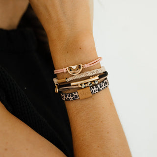 K'LANI "Wild" Animal Print with Pink Accent Hair Tie Bracelets - 290 Jewelry - The Farmhouse