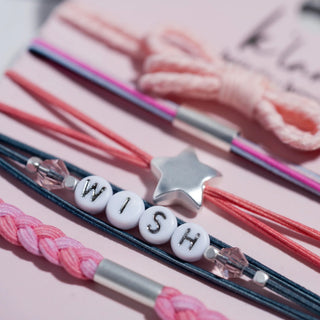 K'LANI "Wish" Pink Bow & Star Hair Tie Bracelet - 290 Jewelry - The Farmhouse