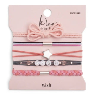 K'LANI "Wish" Pink Bow & Star Hair Tie Bracelet - 290 Jewelry - The Farmhouse