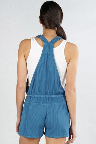 La Vida Drawstring Tencel Shortalls - Marina - The Farmhouse