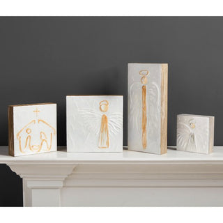 Large Gold Angel Decorative Block - The Farmhouse