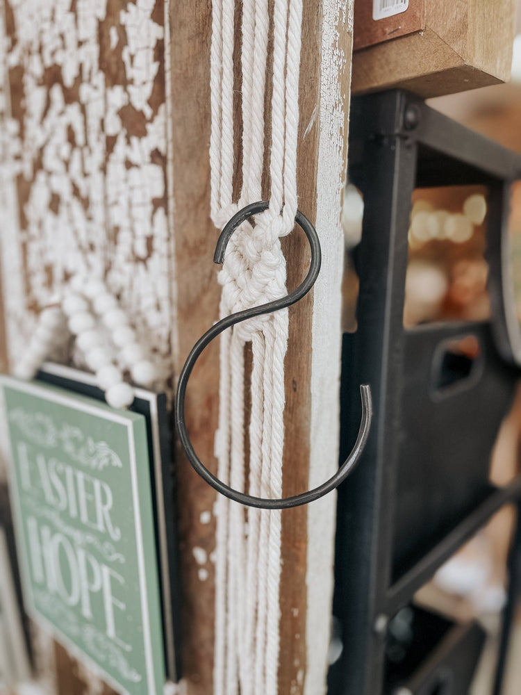 Large Hand-Forged Iron S-Hooks - Black - The Farmhouse