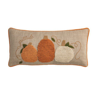 Large Pumpkin Tufted Chambray Pillow - 430 Holiday Décor - The Farmhouse
