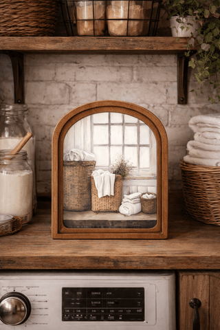 Laundry Baskets Arch Framed Art 6x8" - 420 Home Decor - The Farmhouse