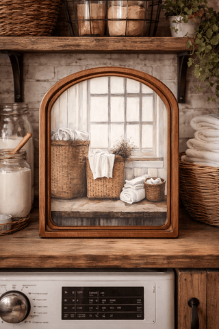 Laundry Baskets Arch Framed Art 8.25x11" - 420 Home Decor - The Farmhouse