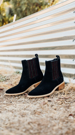 Leonor Suede Ankle Boot in Black - 100 Western Boots - The Farmhouse