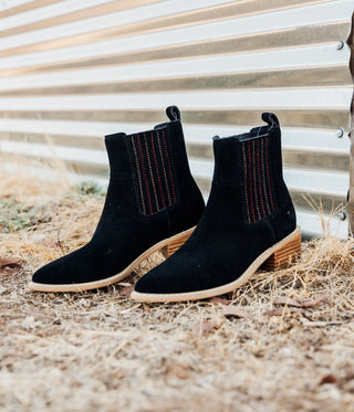 Leonor Suede Ankle Boot in Black - 100 Western Boots - The Farmhouse