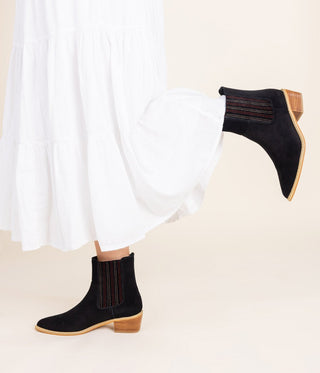 Leonor Suede Ankle Boot in Black - 100 Western Boots - The Farmhouse