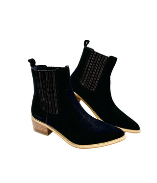 Leonor Suede Ankle Boot in Black - 100 Western Boots - The Farmhouse