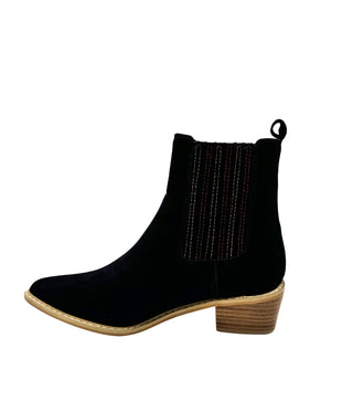 Leonor Suede Ankle Boot in Black - 100 Western Boots - The Farmhouse