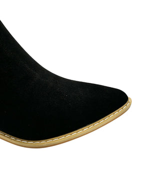 Leonor Suede Ankle Boot in Black - 100 Western Boots - The Farmhouse