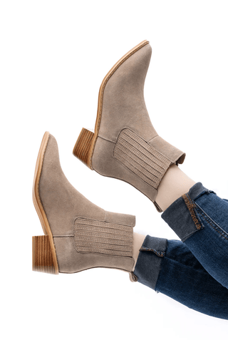 Leonor Suede Ankle Boot in Taupe - 100 Western Boots - The Farmhouse
