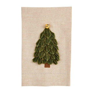 Light Green Velvet Tree Towel - The Farmhouse