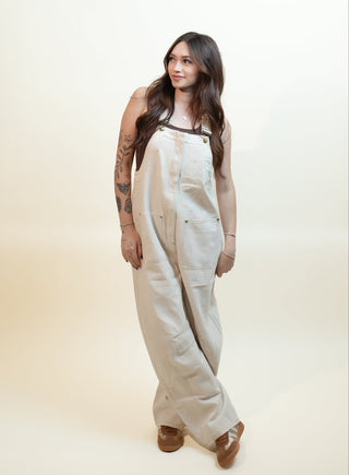 LISTICLE Women's Apple Orchard Utility Jumpsuit, Cream - 180 One Piece Outfits - The Farmhouse