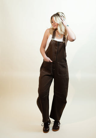 LISTICLE Women's Apple Orchard Utility Jumpsuit, Mocha - 180 One Piece Outfits - The Farmhouse