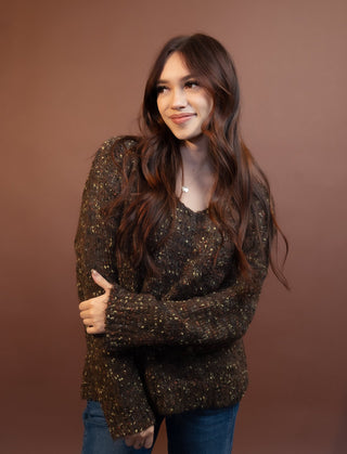 Alternate view of the Listicle brown Autumn Confetti sweater