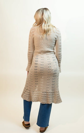 LISTICLE Women's Hayride Crochet Cardigan, Taupe - 150 Kimonos + Cardigans - The Farmhouse