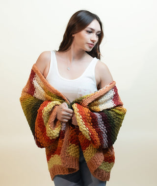 LISTICLE Women's Rustic Rainbow Layers Cardigan - 150 Kimonos + Cardigans - The Farmhouse