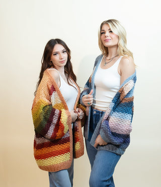 LISTICLE Women's Rustic Rainbow Layers Cardigan - 150 Kimonos + Cardigans - The Farmhouse