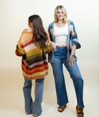 LISTICLE Women's Rustic Rainbow Layers Cardigan - 150 Kimonos + Cardigans - The Farmhouse