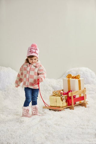 Little Checkmate Checkered Sherpa Toddler Jacket - Pink - 160 Outerwear - The Farmhouse