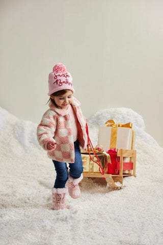 Little Checkmate Checkered Sherpa Toddler Jacket - Pink - 160 Outerwear - The Farmhouse