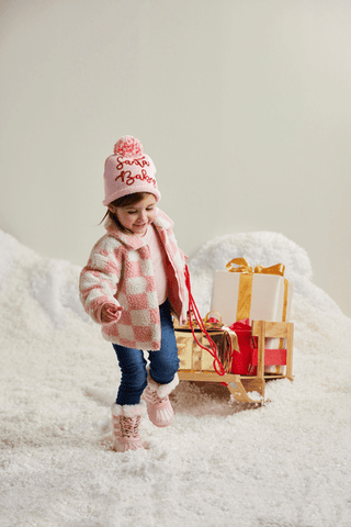 Little Checkmate Checkered Sherpa Toddler Jacket - Pink - 160 Outerwear - The Farmhouse