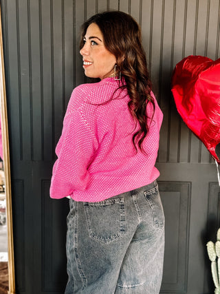 Love Bloom Bubble Sleeve Sweater, Pink - The Farmhouse