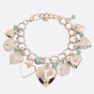 Lovers Keepsake Charm Bracelet, Silver and Turquoise - The Farmhouse