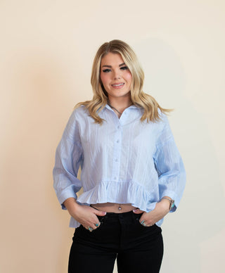 LOVESTITCH Women's Cape Cod Charm Blouse, Light Blue - 110 Blouses - The Farmhouse