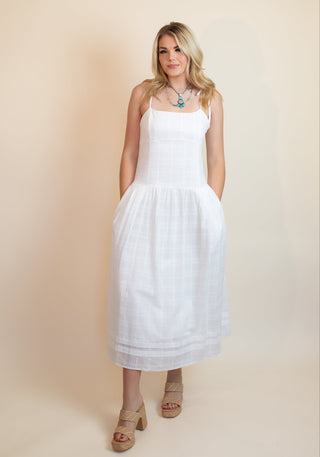 LOVESTITCH Women's Shoreline Grace Midi Dress, White - 170 Dresses - The Farmhouse