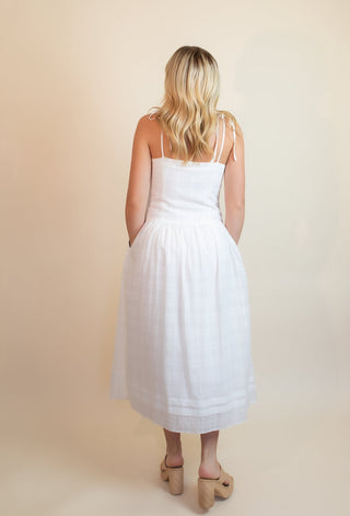 LOVESTITCH Women's Shoreline Grace Midi Dress, White - 170 Dresses - The Farmhouse