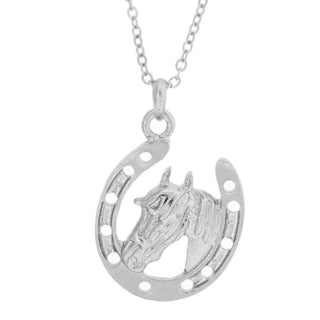 "Lucky Trails" Horse and Horseshoe Pendant Necklace - The Farmhouse