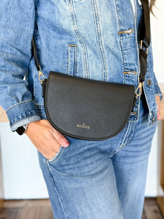 Luna Half - Moon Crossbody, Black - 280 Bags - The Farmhouse