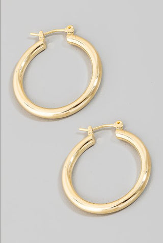 Lyla 25Mm Pincatch Tube Hoop Earrings - The Farmhouse