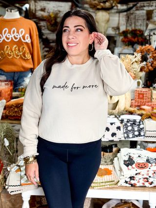 Made for More Cropped Graphic Sweatshirt - 120 Graphic Tees - The Farmhouse