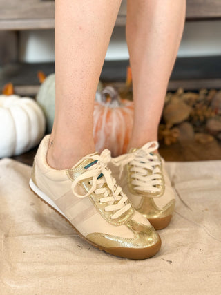 Madrid Gold and Beige Sneakers - 300 Footwear - The Farmhouse