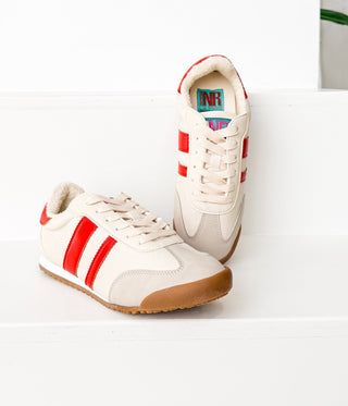 Madrid Sneaker in Beige/Red - 120 Sneakers - The Farmhouse