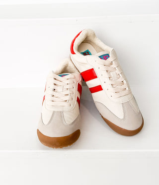 Madrid Sneaker in Beige/Red - 120 Sneakers - The Farmhouse