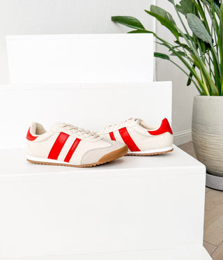 Madrid Sneaker in Beige/Red - 120 Sneakers - The Farmhouse