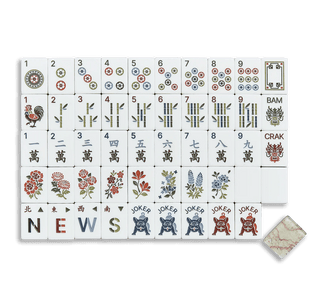 MAHJONG ROW AND CO. Ash Burl Tile Set - 423 Stationery - The Farmhouse