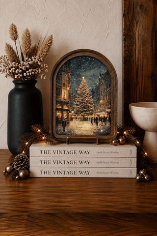 Main Street Christmas Tree Arch Framed Art 8.25 x 11” - 430 Holiday Decor - The Farmhouse