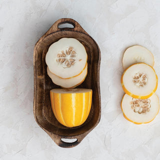 Mango Wood Bowl w/ Handles - The Farmhouse