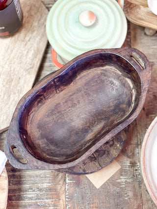 Mango Wood Bowl w/ Handles - The Farmhouse