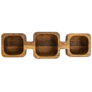 Mango Wood Dish w/ 3 Sections, Natural - 440 Kitchen + Tabletop - The Farmhouse