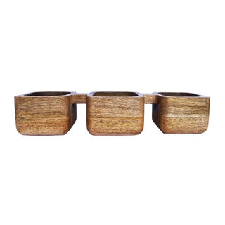 Mango Wood Dish w/ 3 Sections, Natural - 440 Kitchen + Tabletop - The Farmhouse