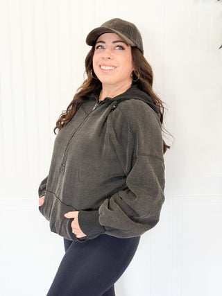 Maple Canyon Half Zip Hoodie - Black - 140 Sweatshirts + Sweaters - The Farmhouse
