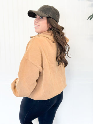 Maple Canyon Half Zip Hoodie - Camel - 140 Sweatshirts + Sweaters - The Farmhouse