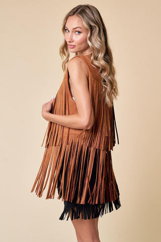 Maple Fringed Vest - The Farmhouse